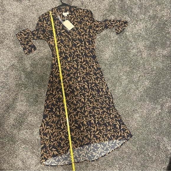 NWT See U Soon Navy Leaf Print Long Sleeve Maxi Dress - Picture 13 of 14